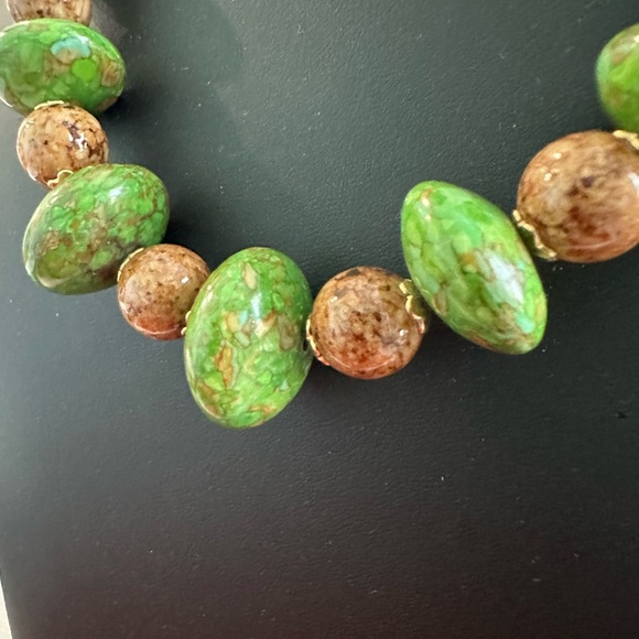 Polished Artisan Stone Green Gaspeite Orka Agate - Picture 4 of 8